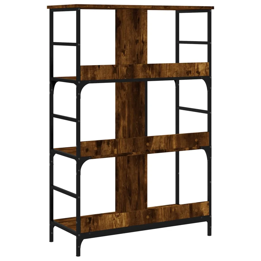 Bibliothèque chêne fumé 78,5x33x117,5 cm bois d'ingénierie - 6