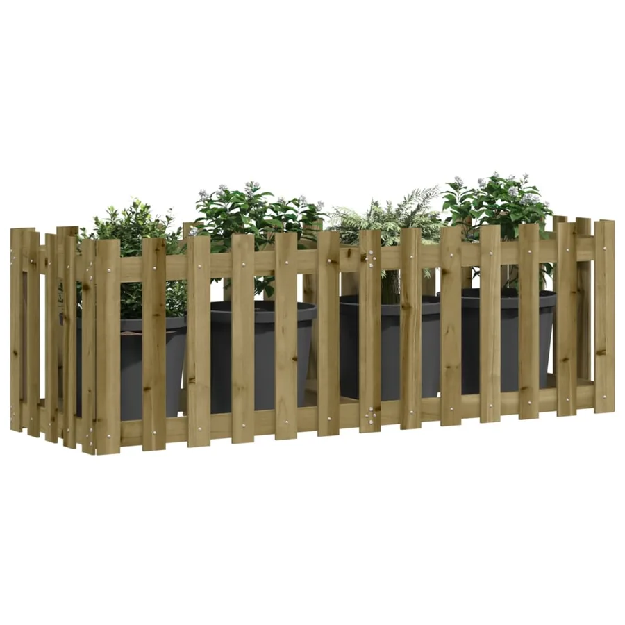 Lit surélevé de jardin design de clôture bois de pin imprégné - 3