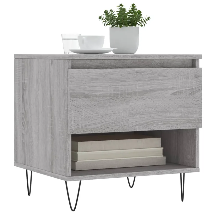 Tables basses 2 pcs sonoma gris 50x46x50 cm bois d'ingénierie - 3