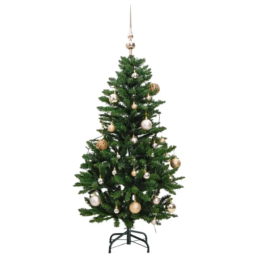 Sapin de Noël artificiel articulé 150 LED et boules 120 cm - 4
