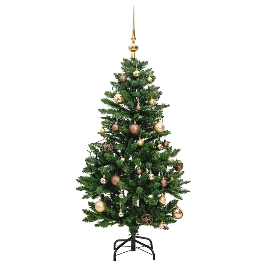 Sapin de Noël artificiel articulé 150 LED et boules 120 cm - 4
