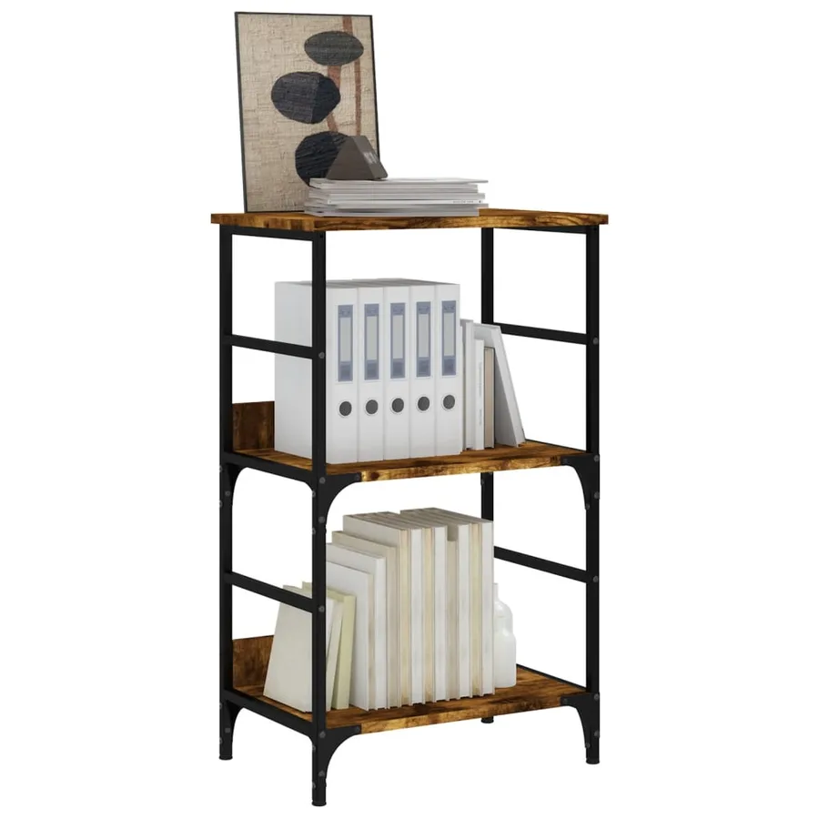 Bibliothèque chêne fumé 50x33x82 cm bois d'ingénierie - 3