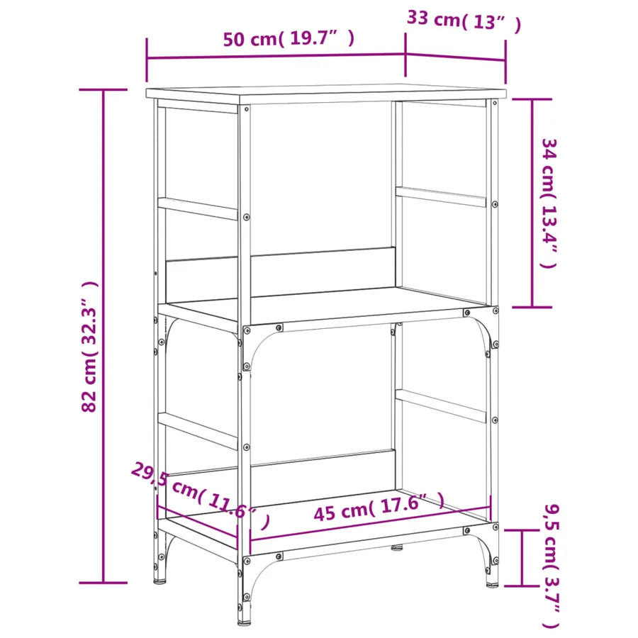 Bibliothèque chêne fumé 50x33x82 cm bois d'ingénierie - 9