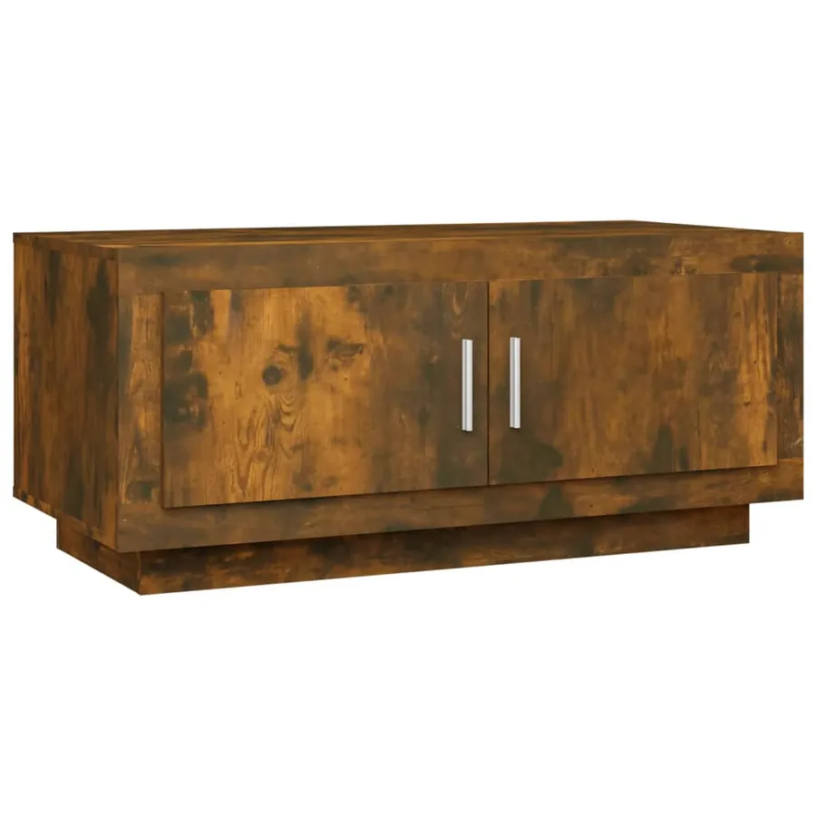 Table basse Chêne fumé 102x50x45 cm Bois d'ingénierie - 2