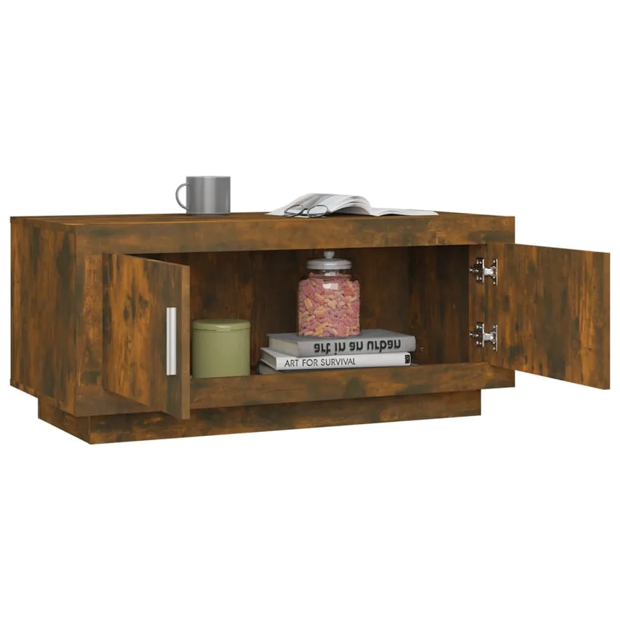Table basse Chêne fumé 102x50x45 cm Bois d'ingénierie - 4