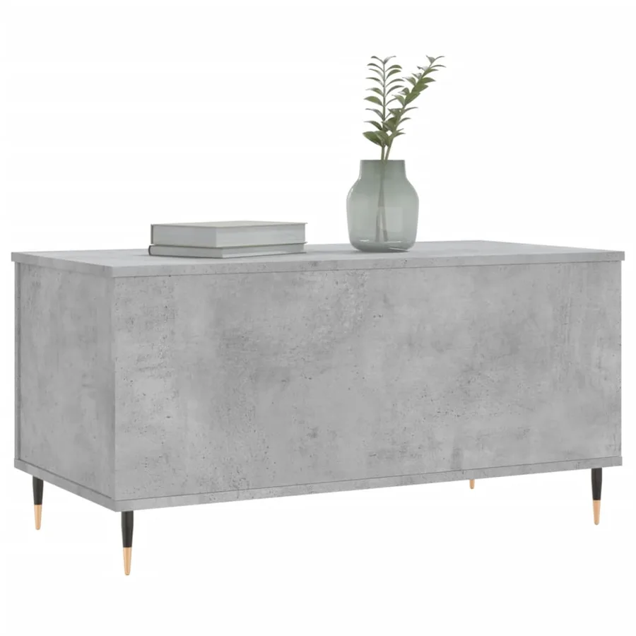 Table basse Gris béton 90x44,5x45 cm Bois d'ingénierie - 4