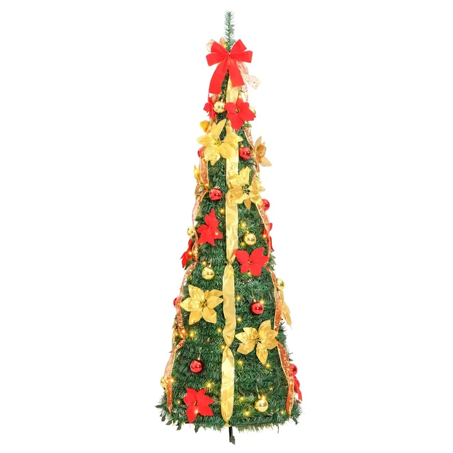 Sapin de Noël artificiel escamotable 100 LED vert 150 cm - 4
