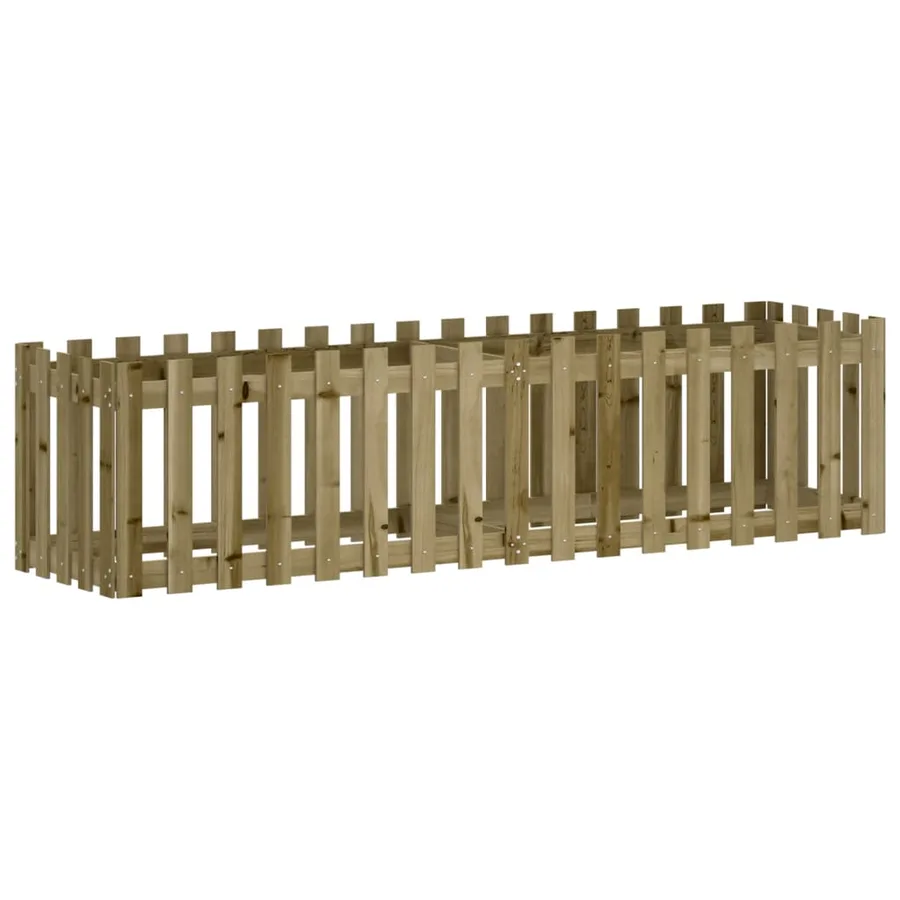 Lit surélevé de jardin design de clôture bois de pin imprégné - 2