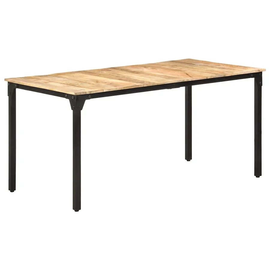 Table de salle à manger 160x80x76 cm Bois de manguier brut - 11