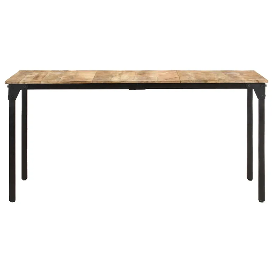Table de salle à manger 160x80x76 cm Bois de manguier brut - 2