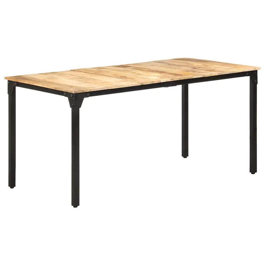 Table de salle à manger 160x80x76 cm Bois de manguier brut - 8