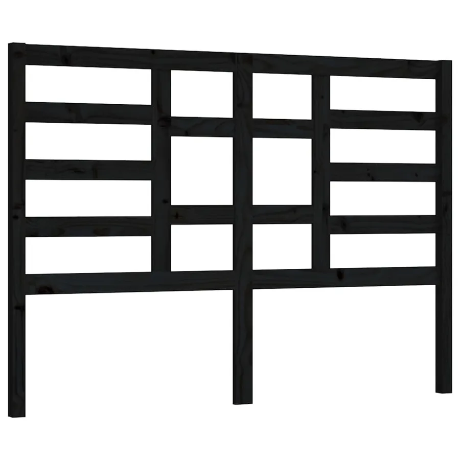 Tête de lit Noir 126x4x104 cm Bois massif de pin - 2