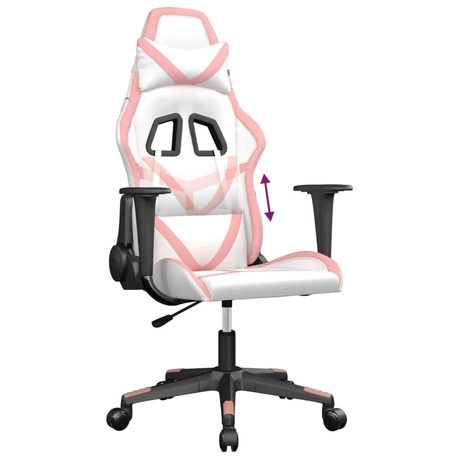 Chaise de jeu Blanc et rose Similicuir - 7