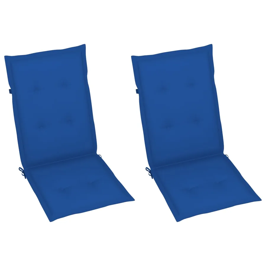 Chaises inclinables de jardin lot de 2 et coussins Bois acacia - 6