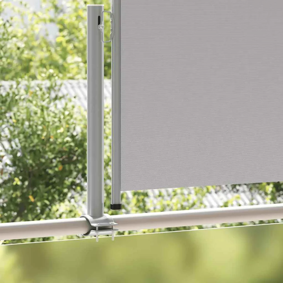 Auvent latéral rétractable de patio 120 x 300 cm Gris - 3