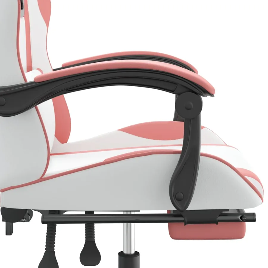 Chaise de jeu avec repose-pied Blanc et rose Similicuir - 10
