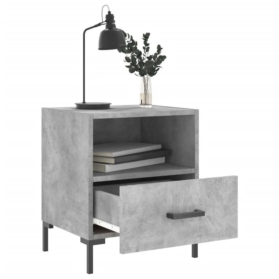 Tables de chevet 2pcs gris béton 40x35x47,5cm bois d’ingénierie - 3