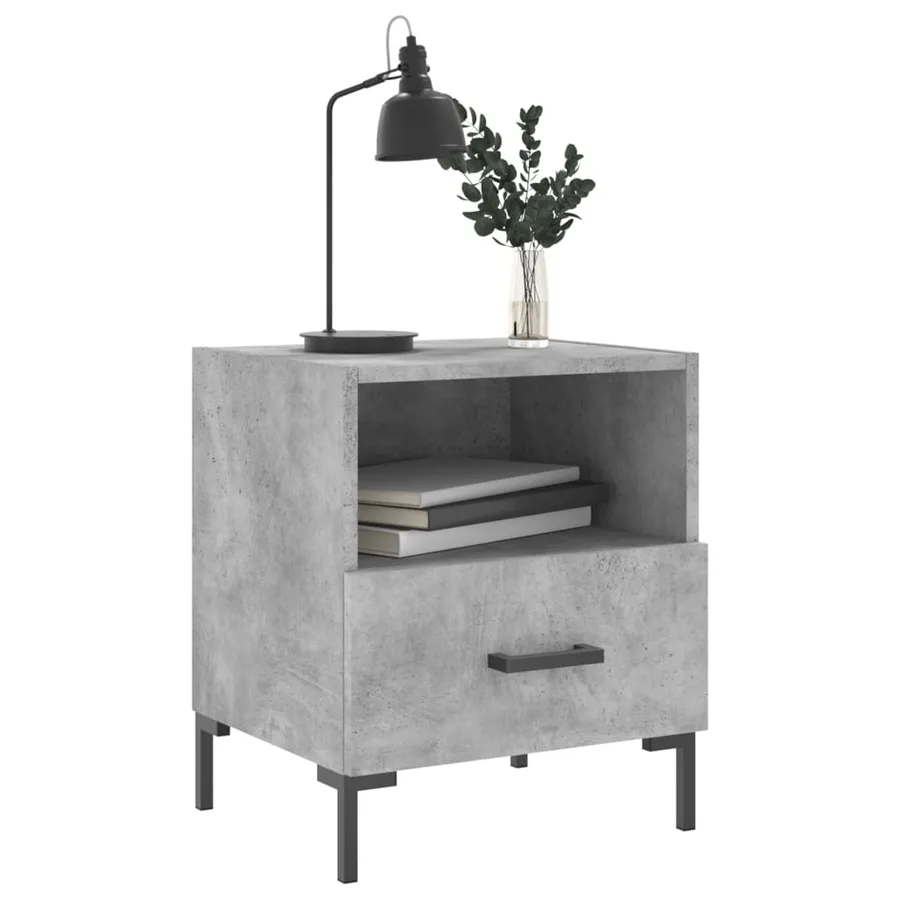 Tables de chevet 2pcs gris béton 40x35x47,5cm bois d’ingénierie - 4