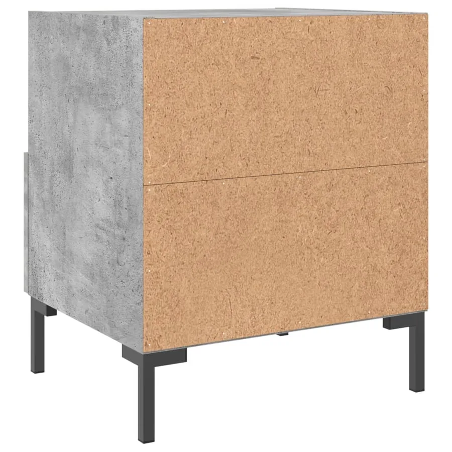Tables de chevet 2pcs gris béton 40x35x47,5cm bois d’ingénierie - 9