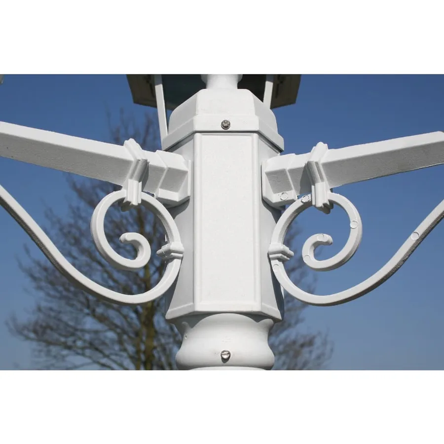 Lampadaire de jardin 3 bras 215 cm Blanc Aluminium - 4