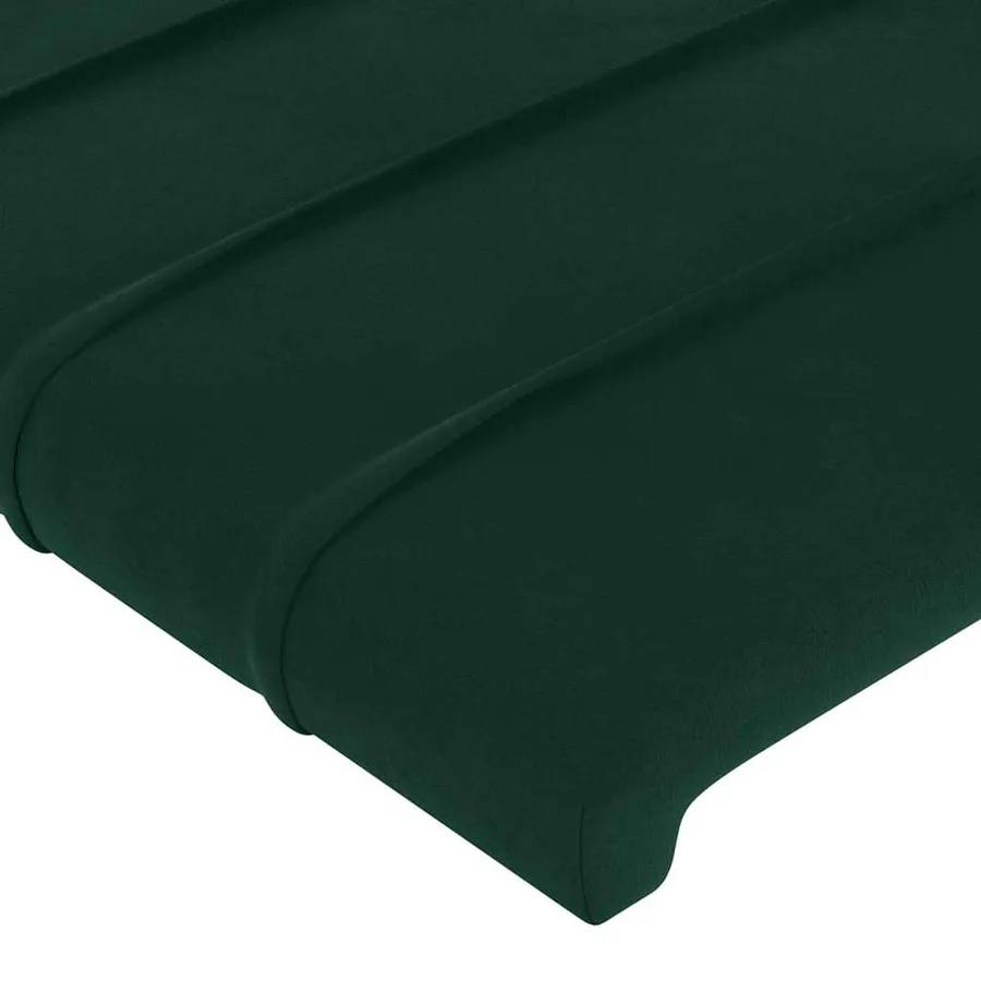 Tête de lit avec oreilles Vert foncé 147x16x78/88 cm Velours - 5