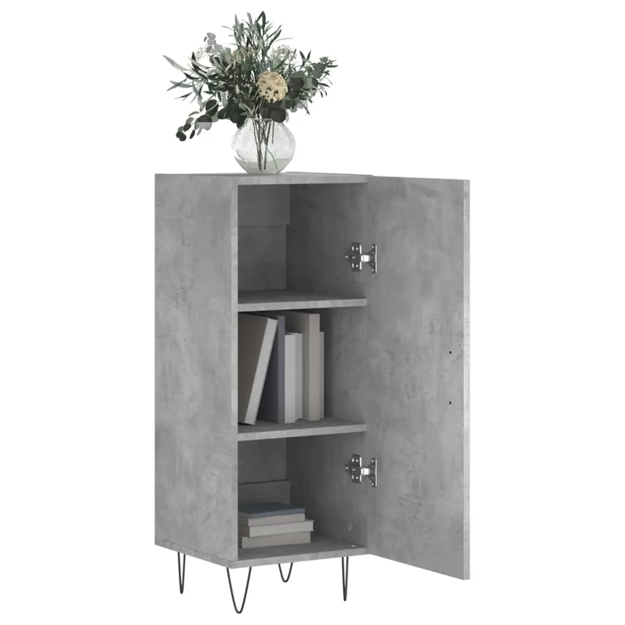 Buffet Gris béton 34,5x34x90 cm Bois d'ingénierie - 4