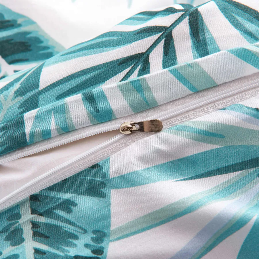 Parure de lit housse de couette feuilles vert 140x200/60x70 cm - 3