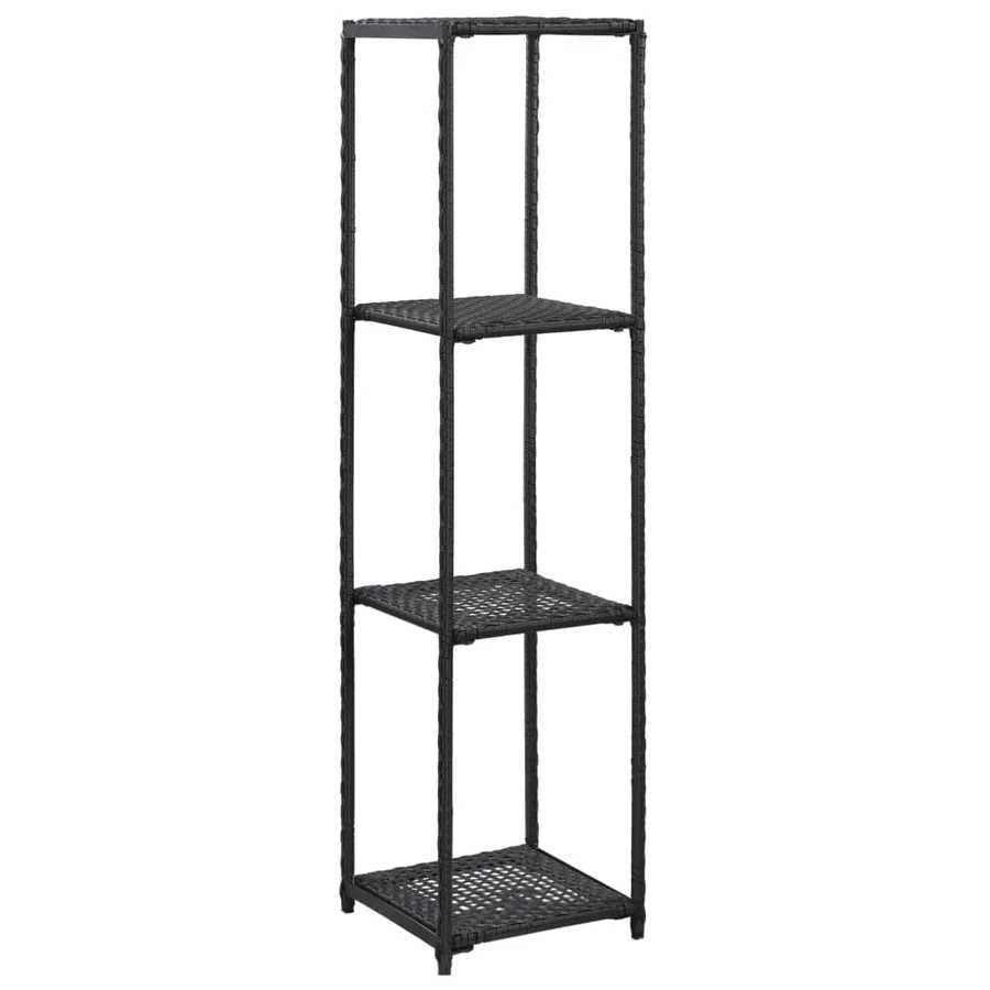 Étagère de rangement Noir 30x30x120 cm Résine tressée