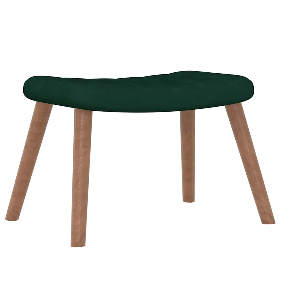 Chaise à bascule avec repose-pied Vert foncé Velours - 6