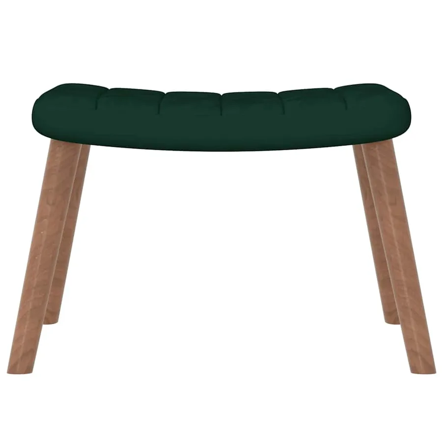 Chaise à bascule avec repose-pied Vert foncé Velours - 7