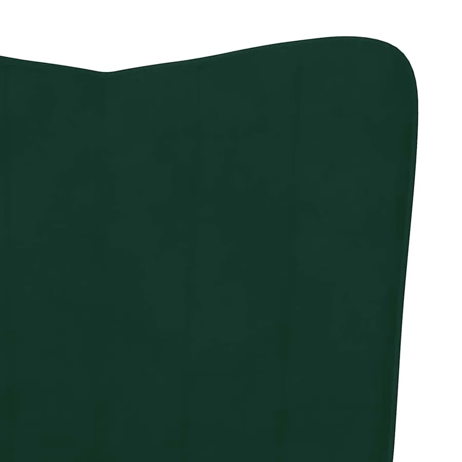 Chaise à bascule avec repose-pied Vert foncé Velours - 8