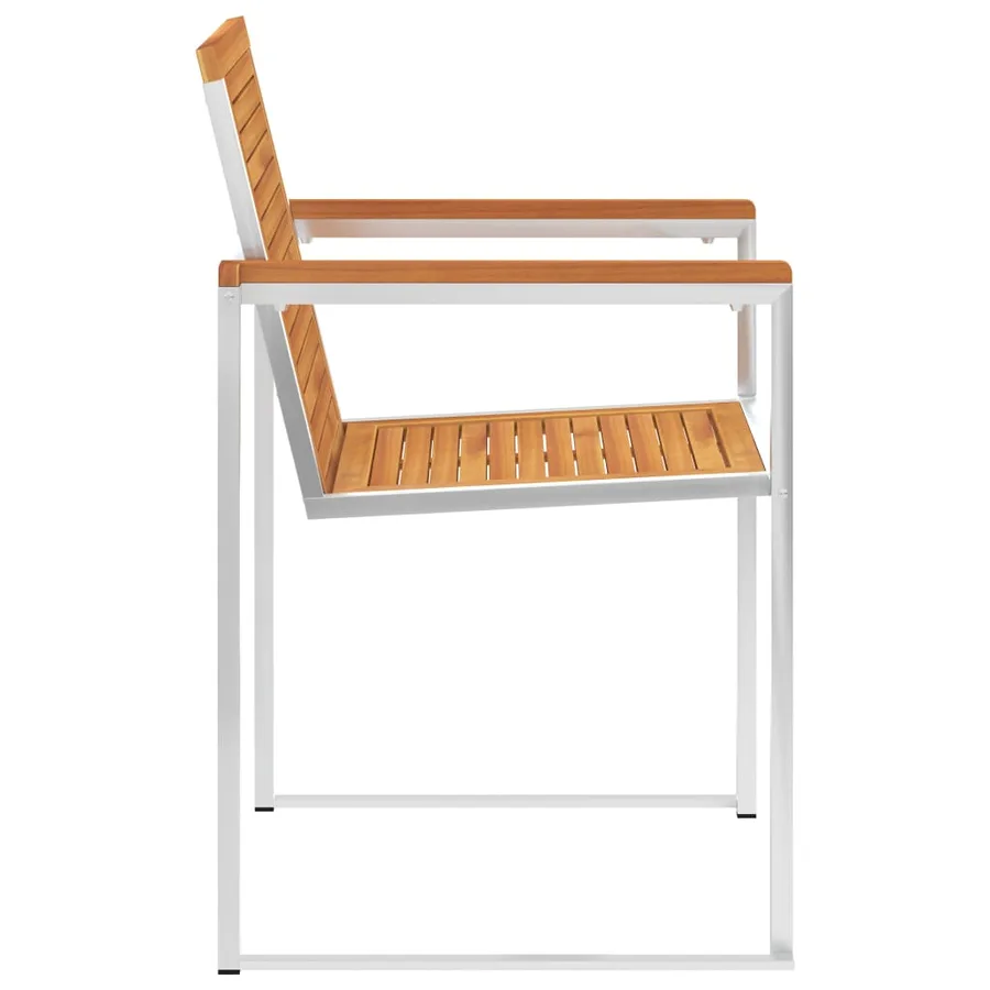 Chaises de jardin avec coussins lot de 2 Teck solide et acier - 17