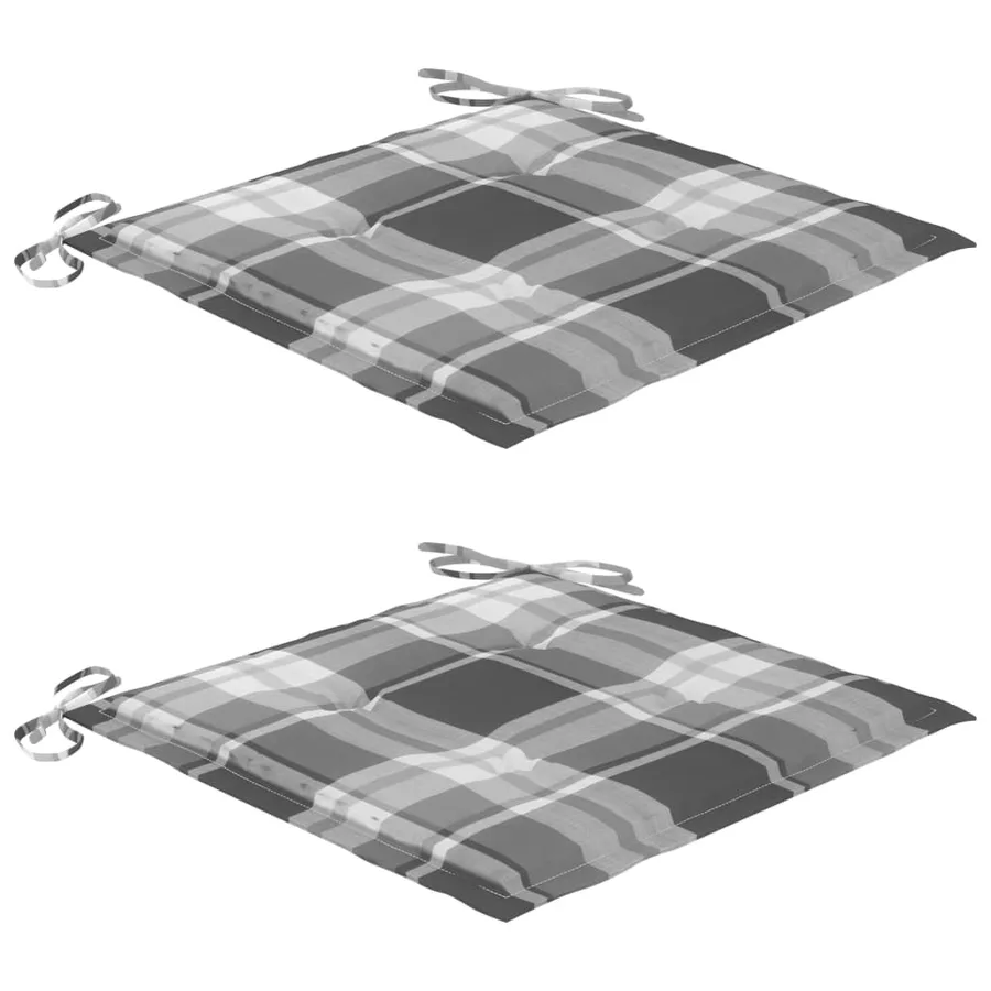 Chaises de jardin avec coussins lot de 2 Teck solide et acier - 18