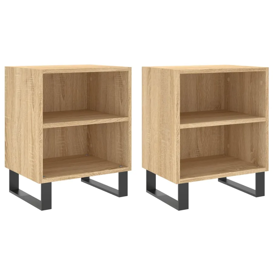 Tables de chevet 2pcs chêne sonoma 40x30x50cm bois d'ingénierie - 2