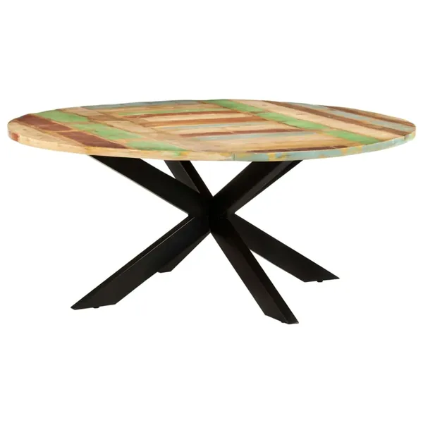 Table à manger ronde 175x75 cm Bois de récupération massif