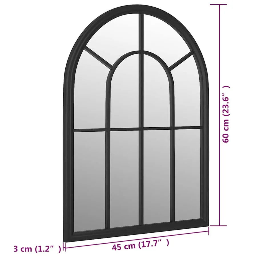 Miroir Noir 60x45 cm Fer pour utilisation à l'intérieur - 6