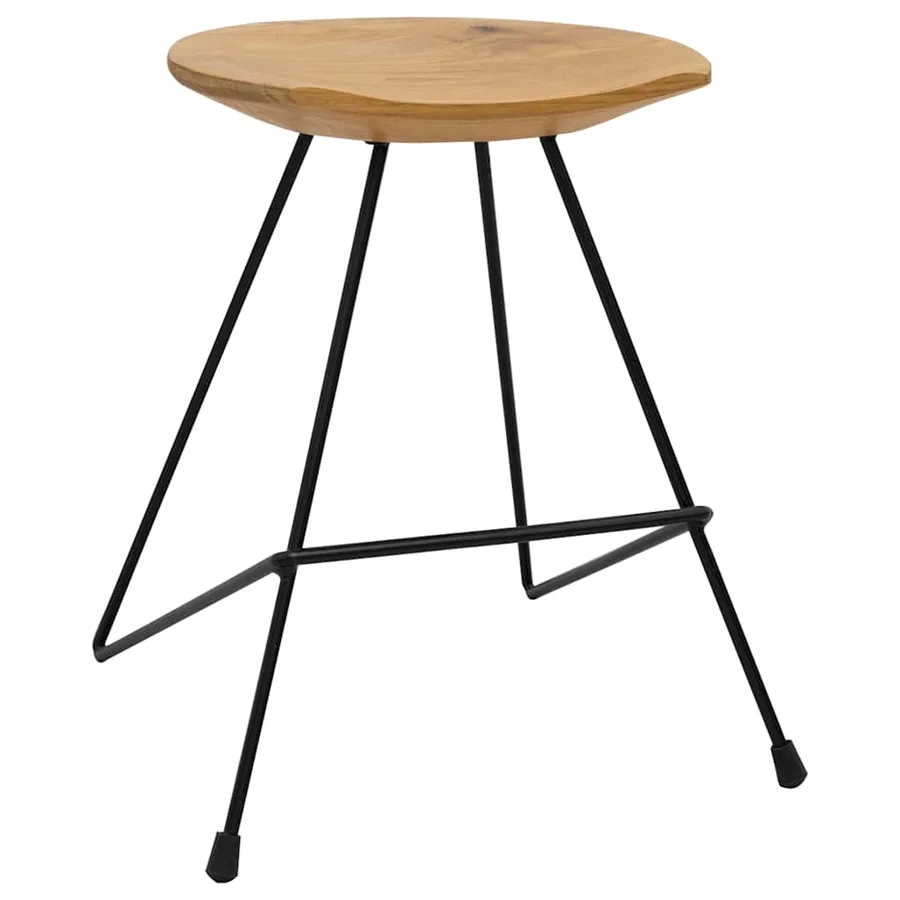 Tabourets lot de 2 bois de teck massif - 2