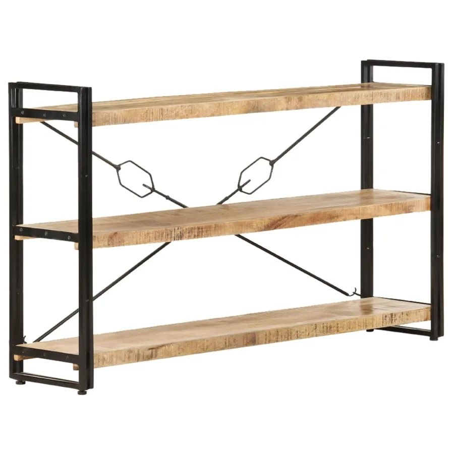 Bibliothèque à 3 niveaux 140x30x80 cm Bois de manguier massif - 6
