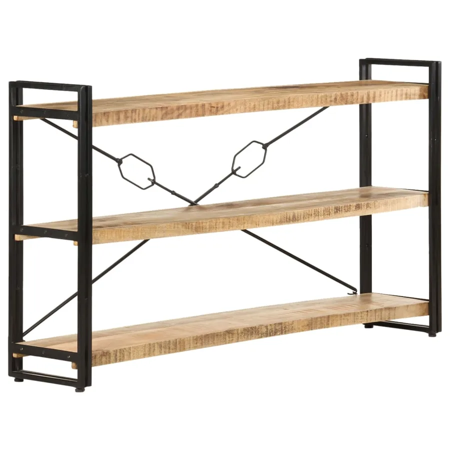 Bibliothèque à 3 niveaux 140x30x80 cm Bois de manguier massif - 7
