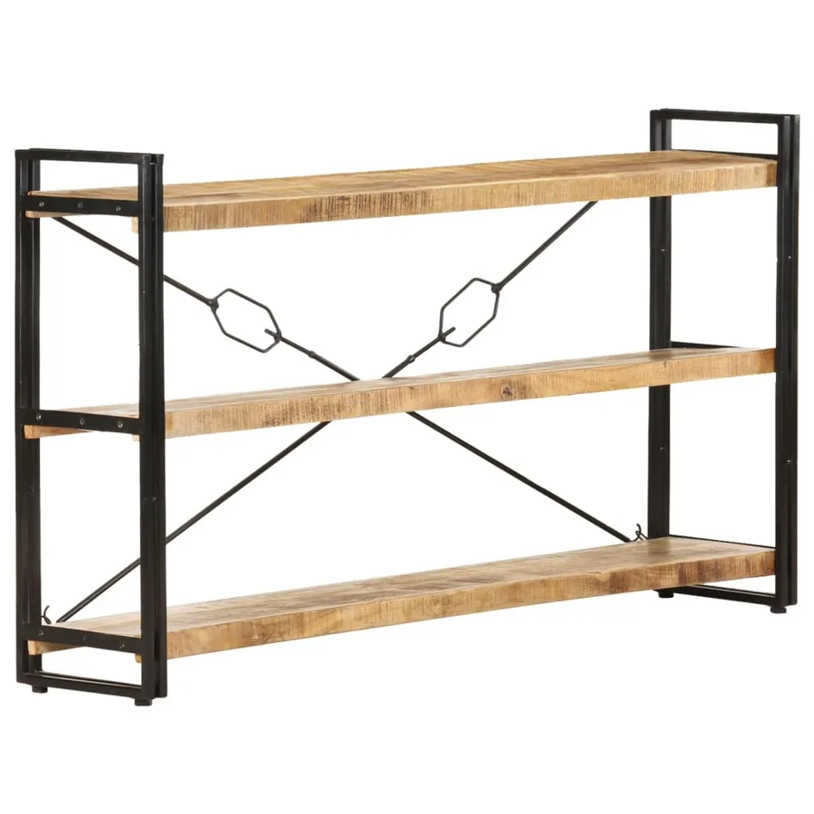 Bibliothèque à 3 niveaux 140x30x80 cm Bois de manguier massif - 8