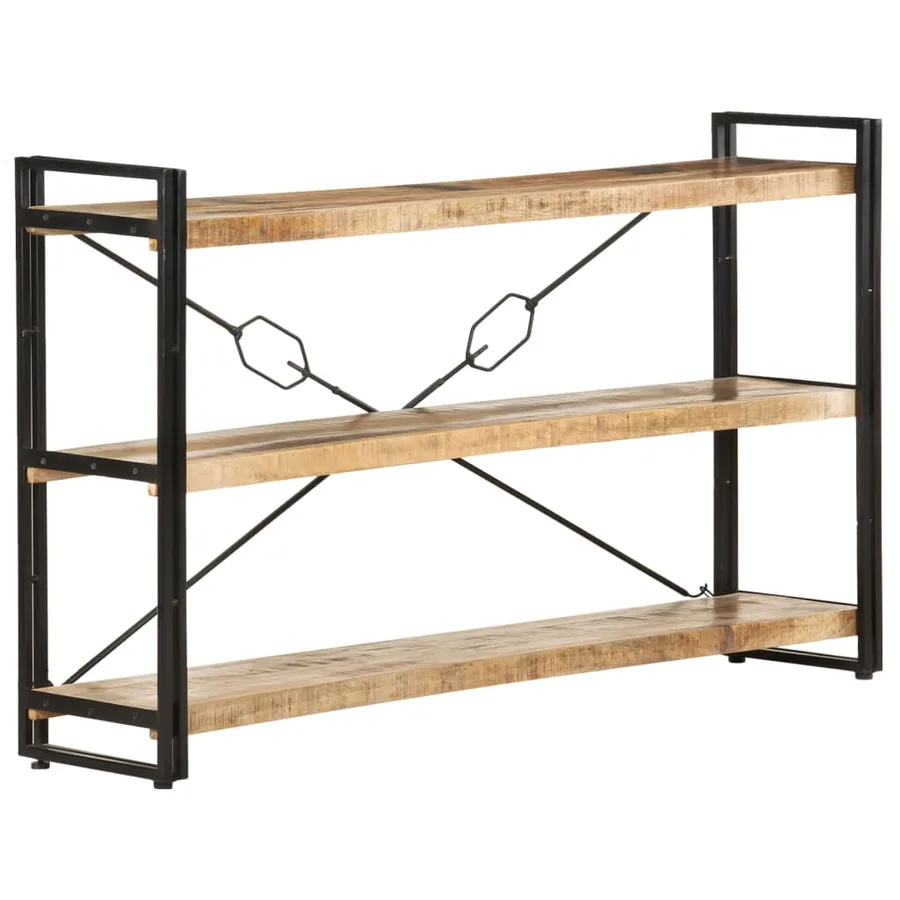 Bibliothèque à 3 niveaux 140x30x80 cm Bois de manguier massif - 9
