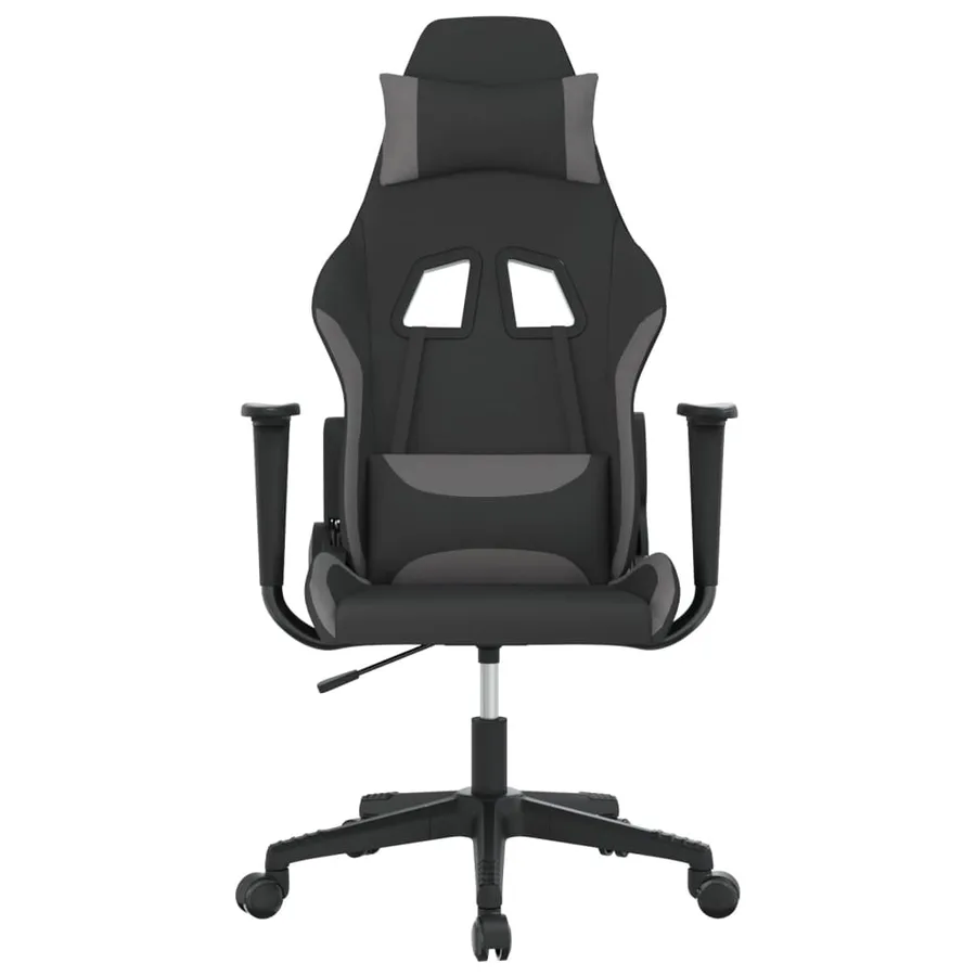 Chaise de jeu Noir et gris clair Tissu - 3