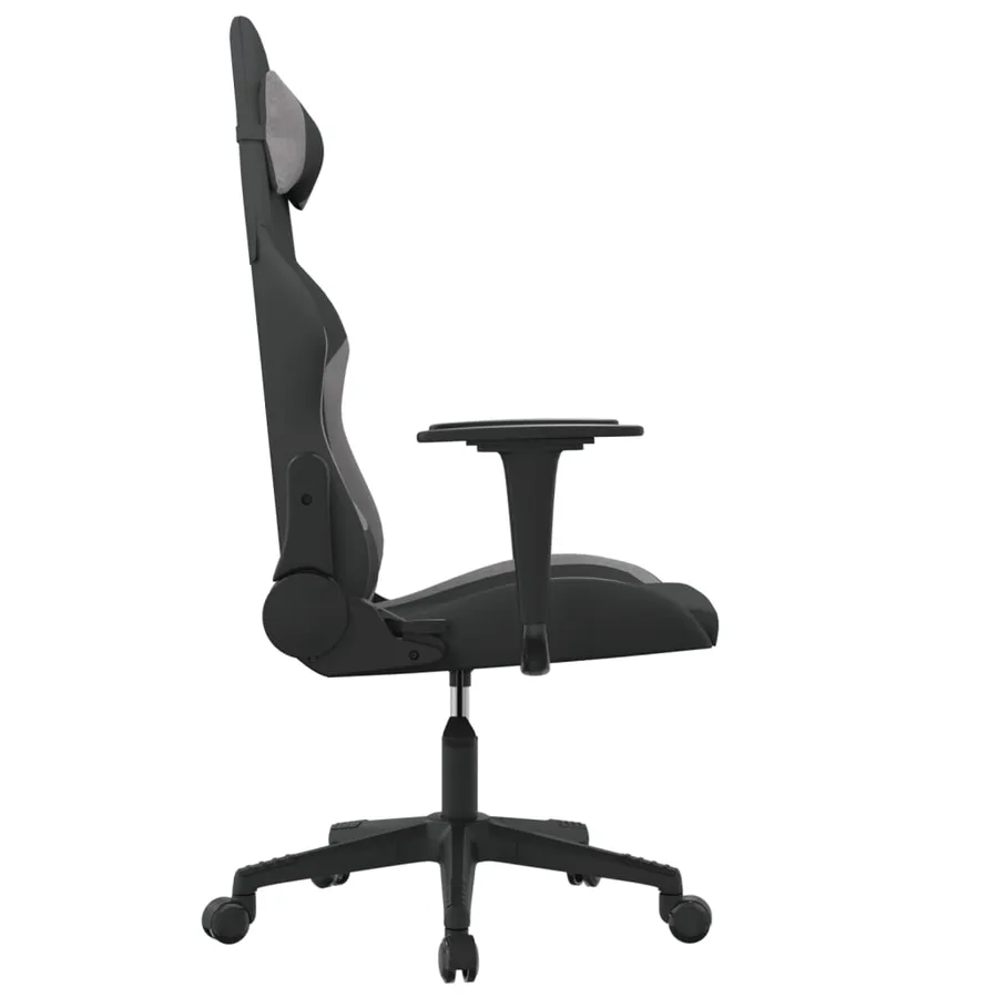 Chaise de jeu Noir et gris clair Tissu - 4