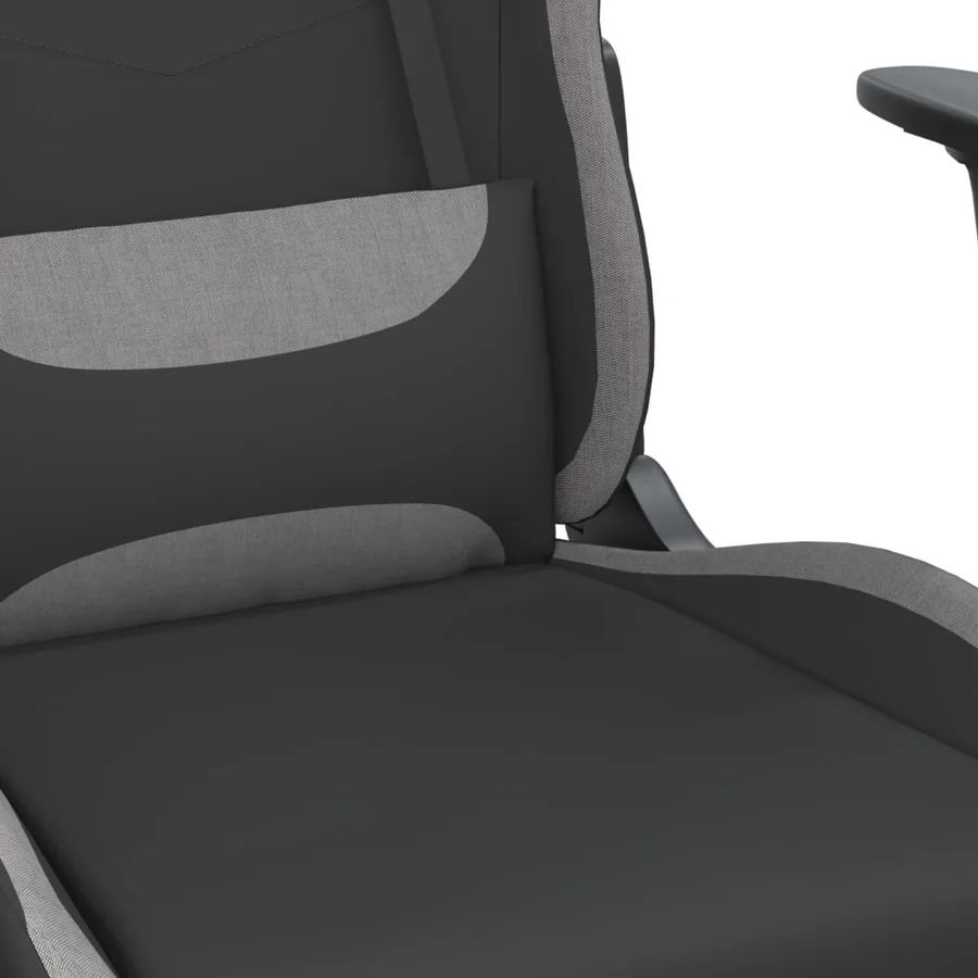 Chaise de jeu Noir et gris clair Tissu - 8