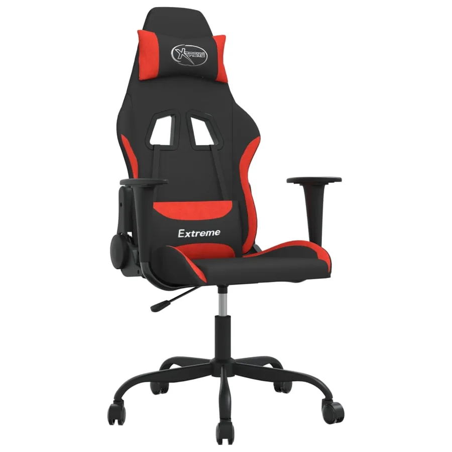 Chaise de jeu Noir et rouge Tissu - 2