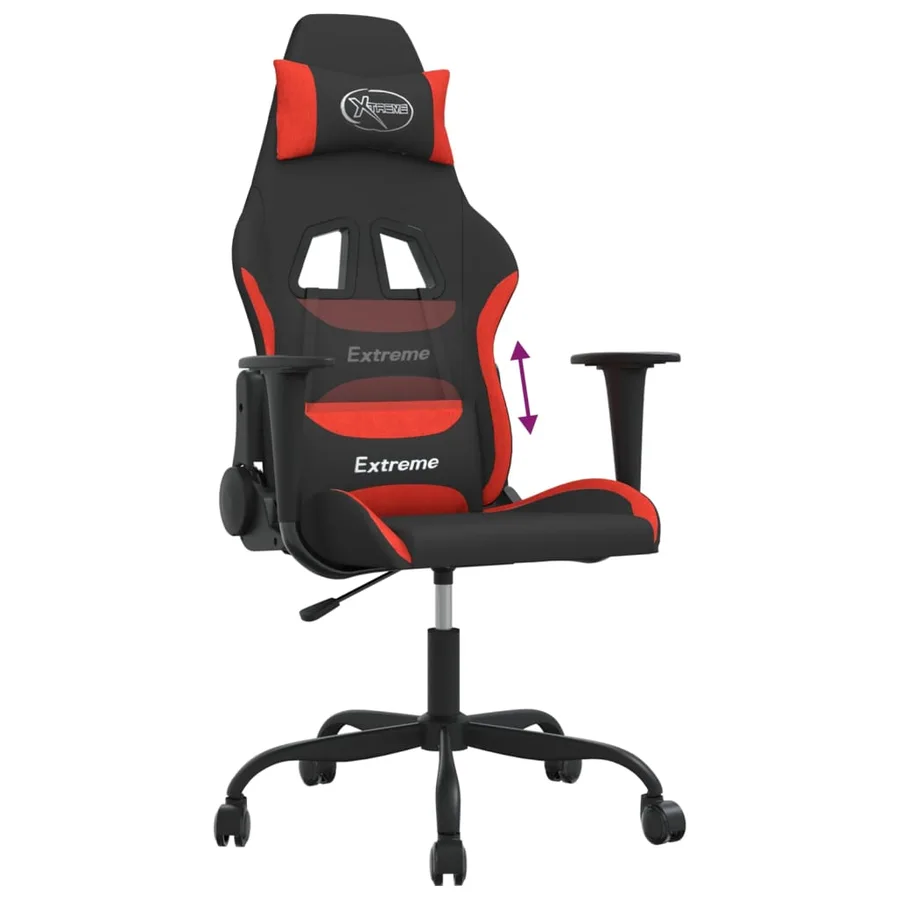 Chaise de jeu Noir et rouge Tissu - 7