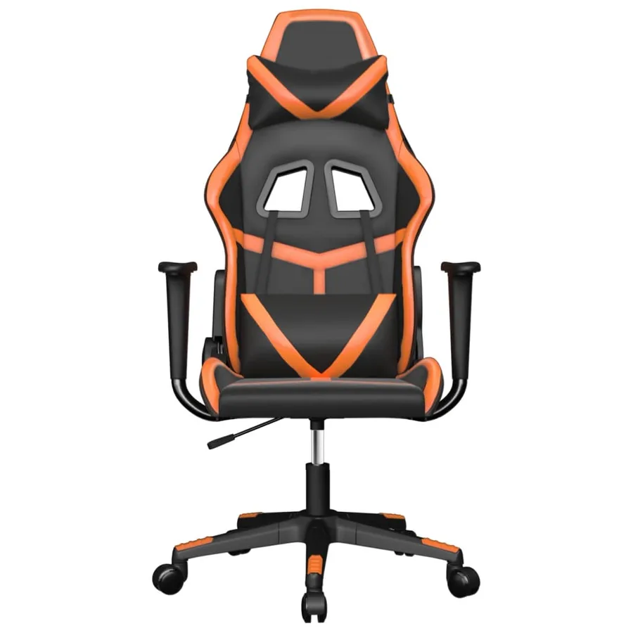 Chaise de jeu Noir et orange Similicuir - 3
