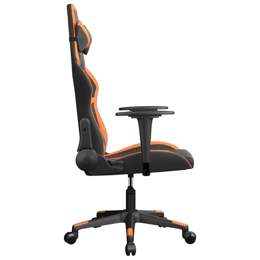 Chaise de jeu Noir et orange Similicuir - 4