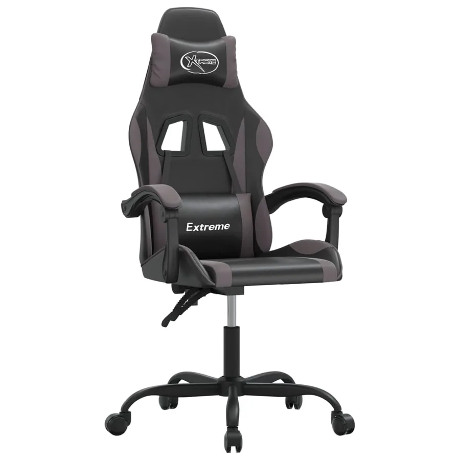 Chaise de jeu Noir et gris Similicuir - 2