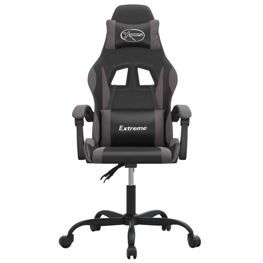 Chaise de jeu Noir et gris Similicuir - 3